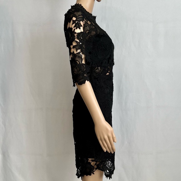Lulus Black Lace Sheath Dress Holiday Party Dress Size XS - Picture 3 of 12